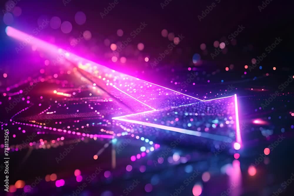 Poster multicolored lights dance and shift across a vivid abstract background, creating a dynamic and visua
