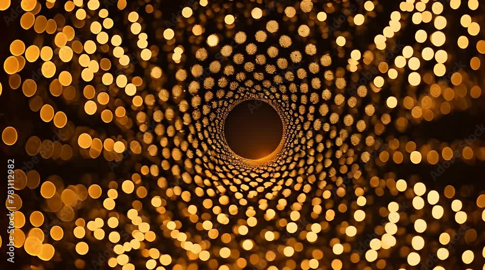 Poster a mesmerizing display of swirling lights forms a spiral pattern in the darkness, creating a hypnotic