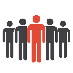 People symbol standing out crowd