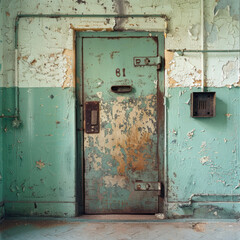 Imagine the heavy, imposing door of a Russian prison cell, its surface worn