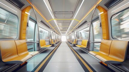 Subway serenity: train inside