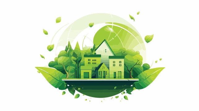 Green real estate nature concept logo design archi