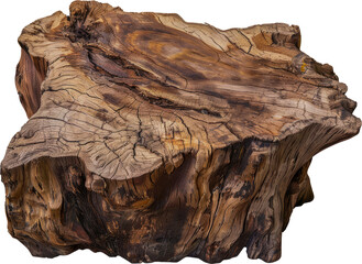 Textured old wood stump cut out png on transparent background