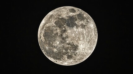 Fototapeta premium Gaze upon the serene beauty of a full moon in the night sky.