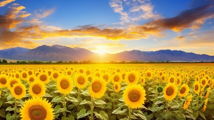 Obraz premium Sunflower field creating a picturesque bloom spectacle