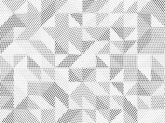Halftone vector background. Monochrome halftone pattern. Abstract geometric dots background. Pop Art comic gradient black white texture. Design for presentation banner, poster, flyer, business card.