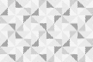 Halftone vector background. Monochrome halftone pattern. Abstract geometric dots background. Pop Art comic gradient black white texture. Design for presentation banner, poster, flyer, business card.
