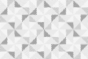 Halftone vector background. Monochrome halftone pattern. Abstract geometric dots background. Pop Art comic gradient black white texture. Design for presentation banner, poster, flyer, business card.