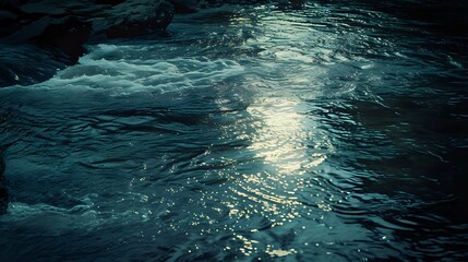 Silver Serenade of Shadows on Water./n