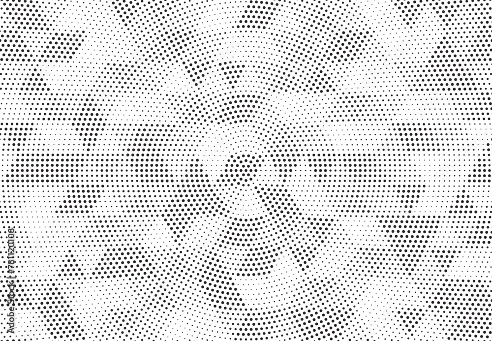 Poster Halftone vector background. Monochrome halftone pattern. Abstract geometric dots background. Pop Art comic gradient black white texture. Design for presentation banner, poster, flyer, business card.