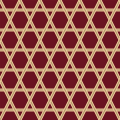 Japanese Hexagon Star Weave Vector Seamless Pattern