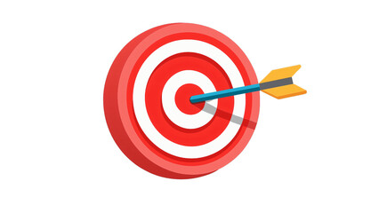 Accurate Aiming: Target with Red Arrows Hits Bullseye