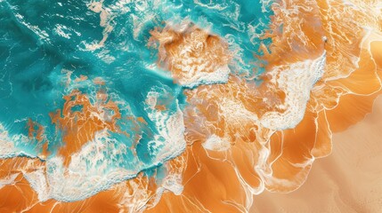 Fototapeta na wymiar hyper-realistic details of saline turquoise waters,
