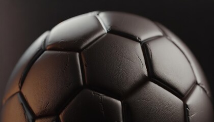 leather soccer ball close up 3d render