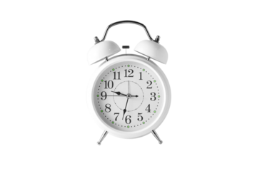 Isolated white alarm clock