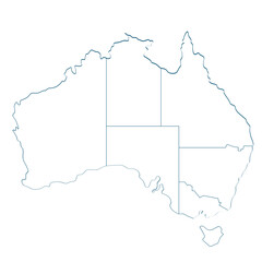Map of Australia with states