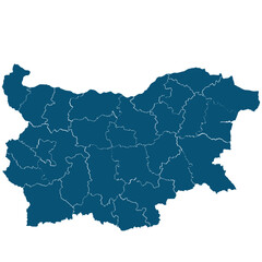 Bulgaria map detailed - obrazy, fototapety, plakaty