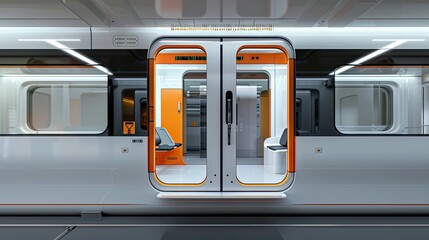 Subway serenity: doors to the train