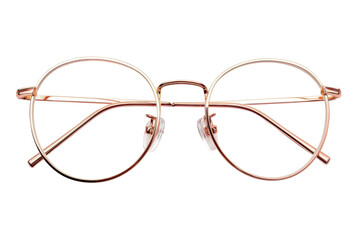 Round eyeglasses with modern and minimal style isolated on background, optical accessories for male and female in daily life.