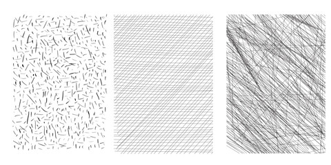 Set of crosshatch texture isolated, hand drawn