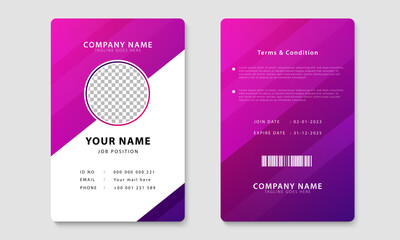 Corporate business identity card design template. Company employee ID card design. Vector