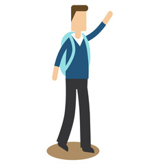 Young smiling college or university student with backpack