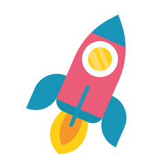 Cartoon rocket space ship