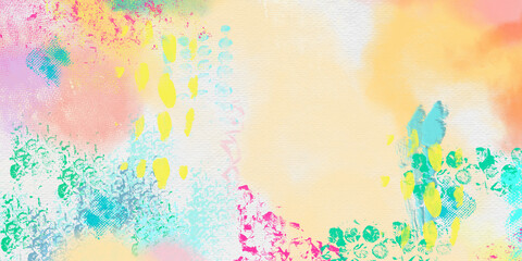 Fototapeta na wymiar Colorful scrapbook paper design. Creative drawn backdrop universal