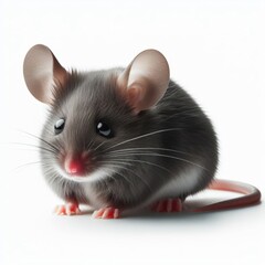Image of isolated mouse against pure white background, ideal for presentations
