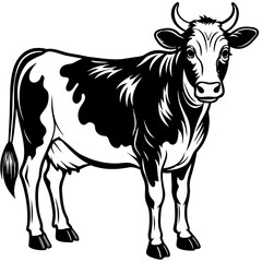 black and white bull