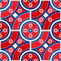 north korea flag pattern. loop background. vector illustration