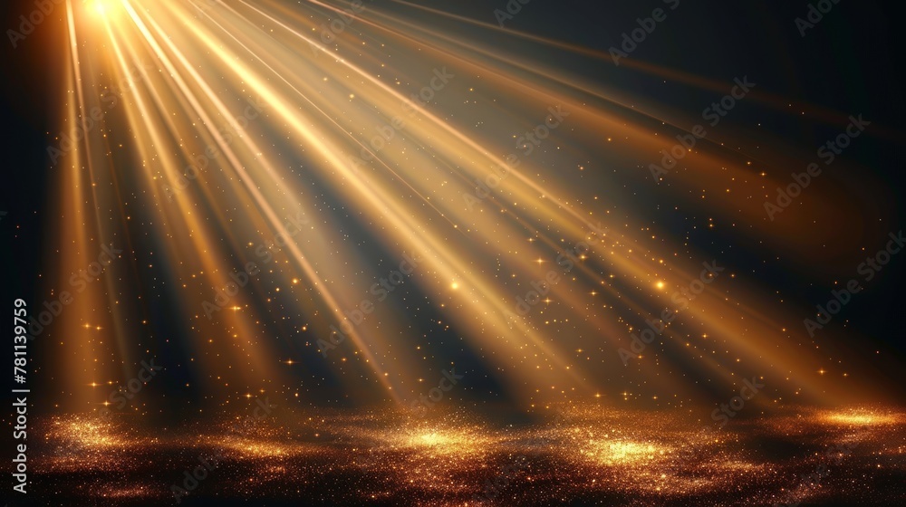 Poster a modern image of sunlight. sunbeams and rays on a transparent background