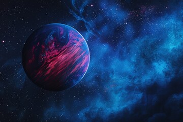 a planet in space with stars