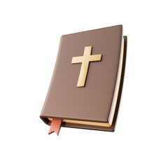 3d holy bible book on transparent background