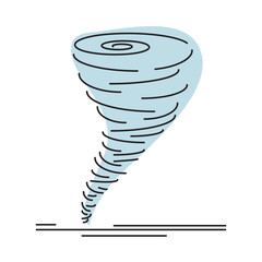 The tornado icon. A tornado is an atmospheric vortex. A natural disaster. Danger. Isolated illustration on a white background for design and web.