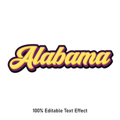 Alabama text effect vector. Editable college t-shirt design printable text effect vector