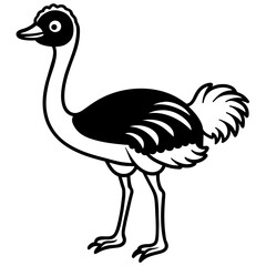 illustration of cartoon ostrich