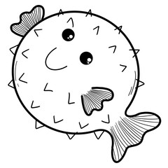 sea animals. Cute cartoon characters set.