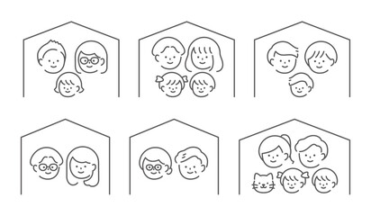 人物イラスト　家族　顔