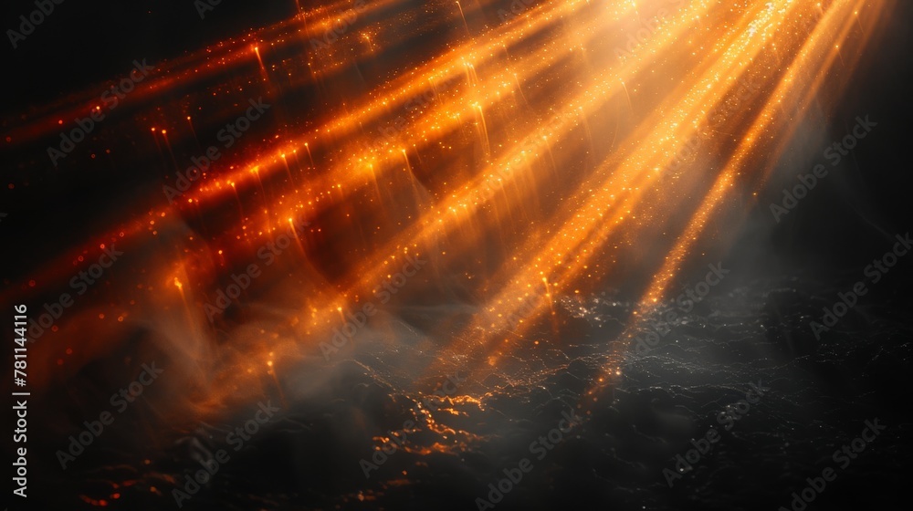Poster isolated sun rays over a black background (screen blending mode layer).