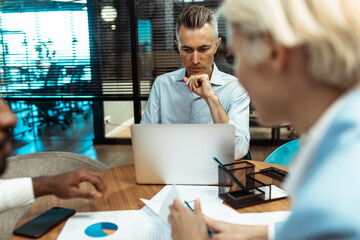 Fototapeta premium cinematic image of a multiethnic business team