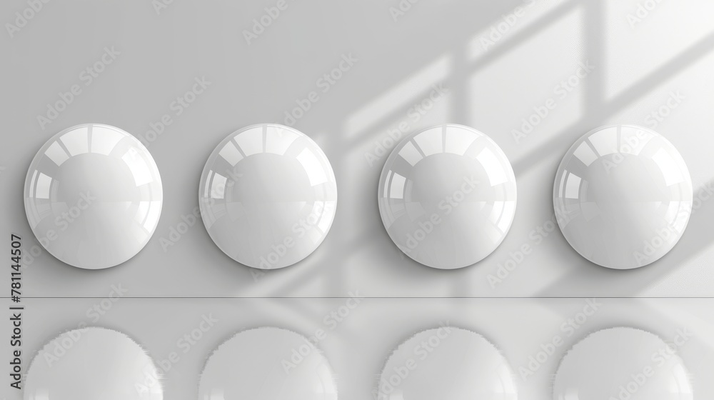 Aufkleber Gray round and oval shadows isolated on transparent background with realistic edges.