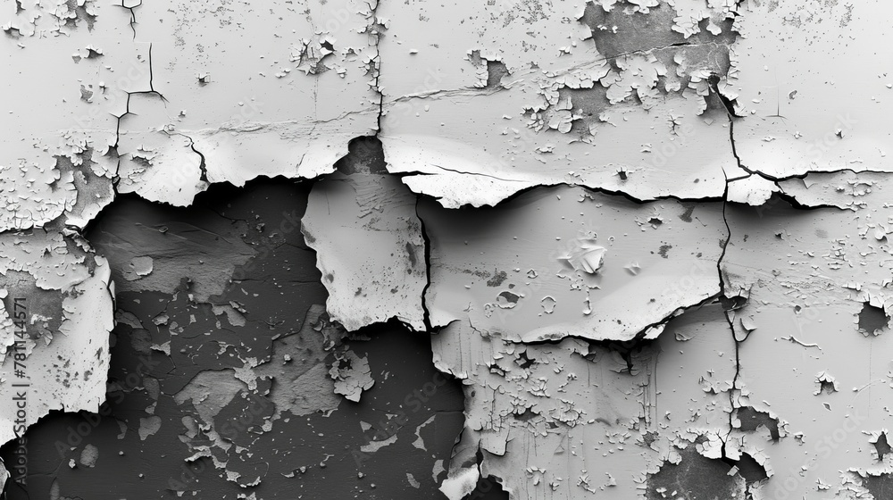 Poster A rough black and white texture modern. An overlay texture with distressing on a grungy background. Abstract textured effect. Modern illustration. Isolated black on white. EPS10.