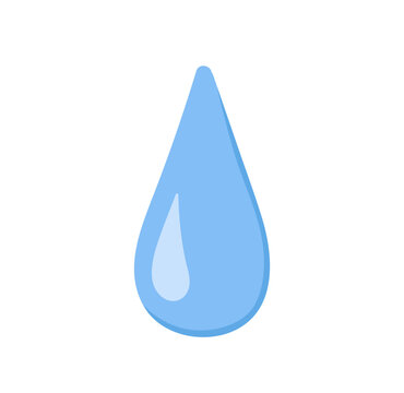 recommend clip art: Clean water drop falling. Blue clear raindrop, rain symbol. Wet aqua blob, bubble element dripping down. Waterdrop, pure droplet icon. Flat graphic vector illustration isolated on white background