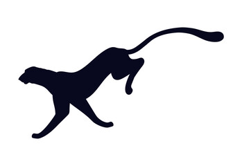 Cheetah silhouette in motion vector illustration