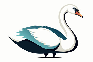 north american trumpeter swan silhouette-vector illustration