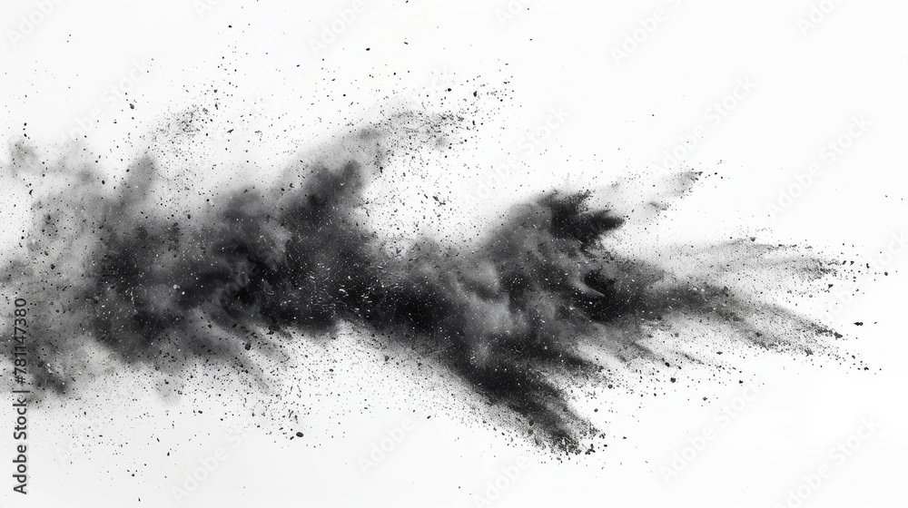 Aufkleber The abstract modern noise consists of small particles of debris and dust. The background is distressed and uneven. There is a grunge texture overlay with rough and fine grains isolated on a white