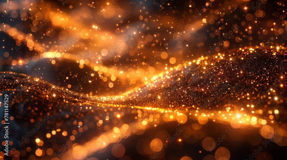 Leinwandbilder the dust sparkles and golden stars shine with special light. modern sparkles on a transparent backgr