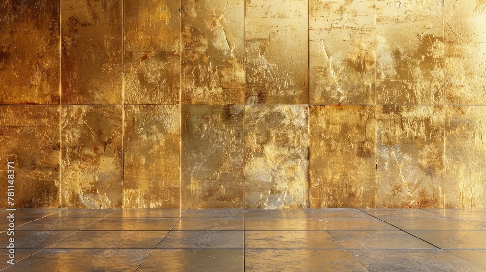 Wall mural gold texture wall. generative ai