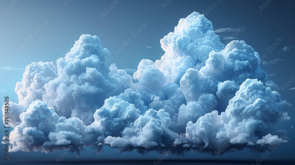 Aufkleber EPS10 modern illustration of blue clouds isolated on a transparent background. 3D realistic clouds. Real transparent effect. Isolated on a transparent background.